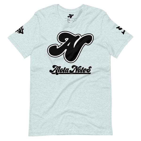 Alota Note$ Lettermark + Wordmark Short-Sleeve Unisex T-Shirt Bella + Canvas 3001