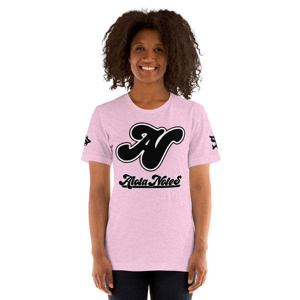 Alota Note$ Lettermark + Wordmark Short-Sleeve Unisex T-Shirt Bella + Canvas 3001