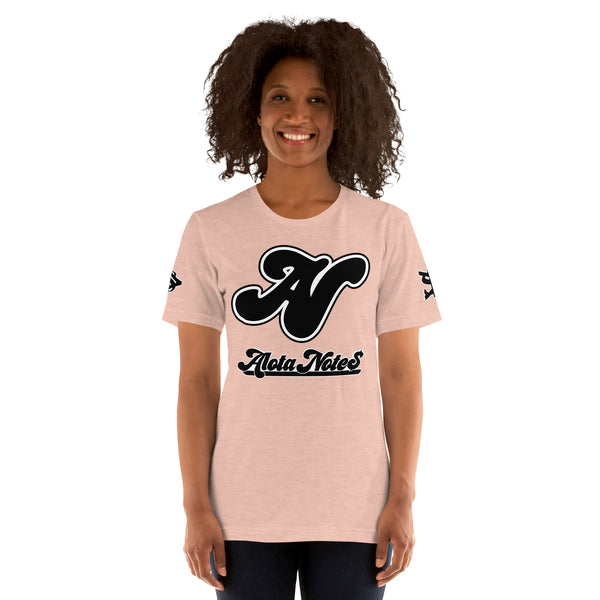 Alota Note$ Lettermark + Wordmark Short-Sleeve Unisex T-Shirt Bella + Canvas 3001