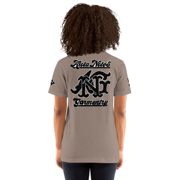 Alota Note$ Lettermark + Wordmark Short-Sleeve Unisex T-Shirt Bella + Canvas 3001