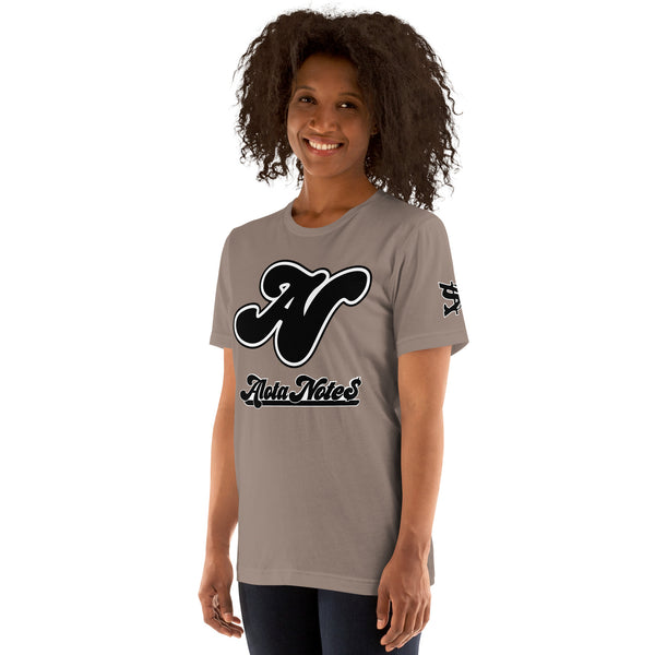 Alota Note$ Lettermark + Wordmark Short-Sleeve Unisex T-Shirt Bella + Canvas 3001