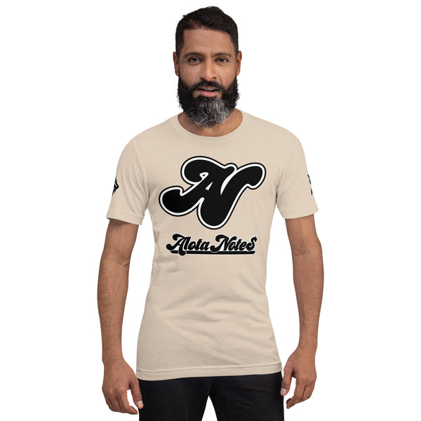 Alota Note$ Lettermark + Wordmark Short-Sleeve Unisex T-Shirt Bella + Canvas 3001