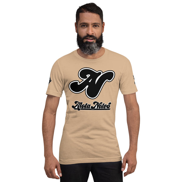 Alota Note$ Lettermark + Wordmark Short-Sleeve Unisex T-Shirt Bella + Canvas 3001