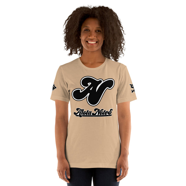 Alota Note$ Lettermark + Wordmark Short-Sleeve Unisex T-Shirt Bella + Canvas 3001