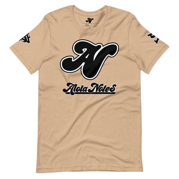 Alota Note$ Lettermark + Wordmark Short-Sleeve Unisex T-Shirt Bella + Canvas 3001