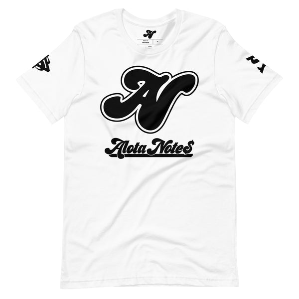 Alota Note$ Lettermark + Wordmark Short-Sleeve Unisex T-Shirt Bella + Canvas 3001