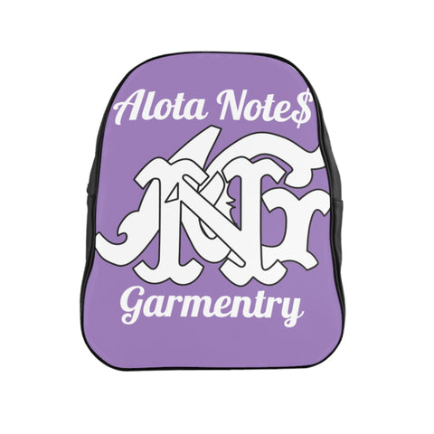 Alota Note$ Garmentry Monogram School Backpack-Lavender