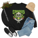 Creamery Deliveries 'Cannabis Skull & Burning Spliffs' Unisex Heavy Blend™ Crewneck Sweatshirt