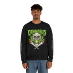 Creamery Deliveries 'Cannabis Skull & Burning Spliffs' Unisex Heavy Blend™ Crewneck Sweatshirt