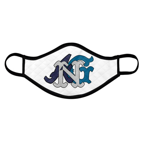 Alota Note$ Lettermark/Monogram Facemask 2PK - White/Blue/Grey/Teal