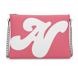 Alota Note$ Lettermark-Icon Crossbody Bag (Salmon, White))