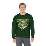 Creamery Deliveries 'Cannabis Skull & Burning Spliffs' Unisex Heavy Blend™ Crewneck Sweatshirt