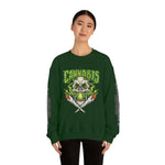 Creamery Deliveries 'Cannabis Skull & Burning Spliffs' Unisex Heavy Blend™ Crewneck Sweatshirt