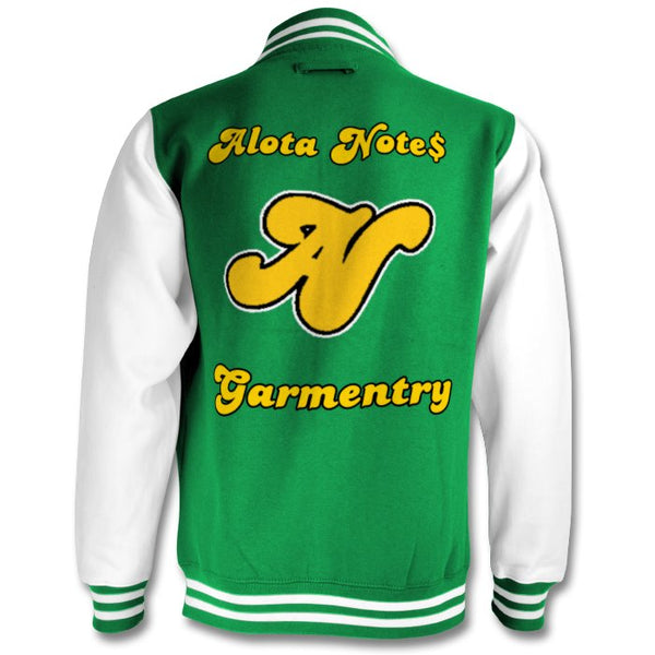 Alota Note$ Lettermark 2tone Bomber Back