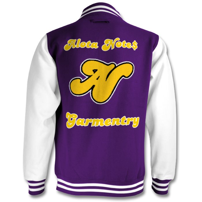 Alota Note$ Lettermark 2tone Bomber Back