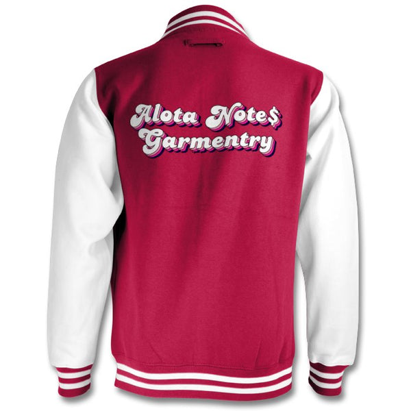 Alota Note$ Retro Wordmark 2Tone Varsity Jacket