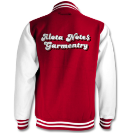 Alota Note$ Retro Wordmark 2Tone Varsity Jacket