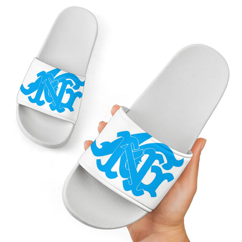 ANG Monogram Slides - White, Teal