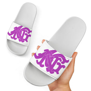 ANG Monogram Slides - White, Purple