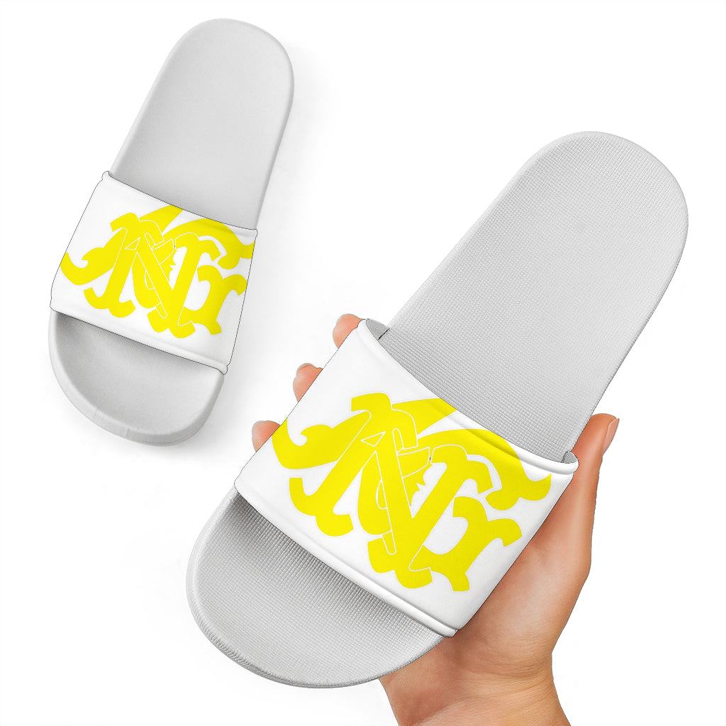 ANG Monogram Slides - White, Yellow