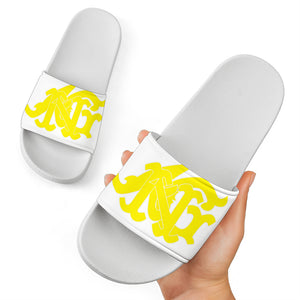 ANG Monogram Slides - White, Yellow