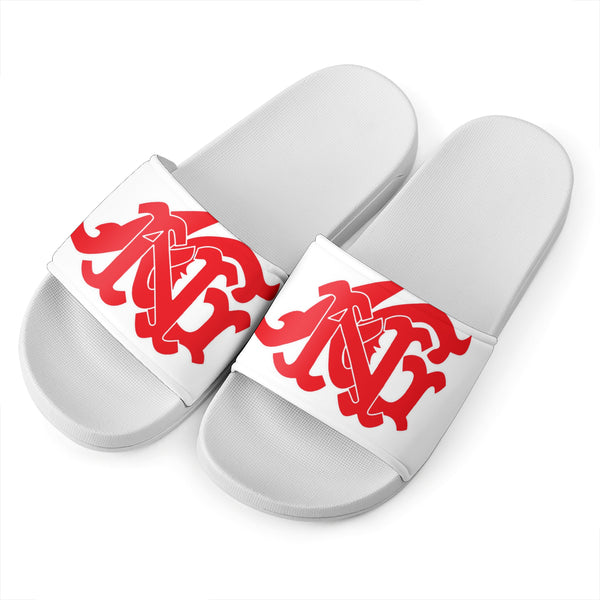 ANG Monogram Slides - White, Red