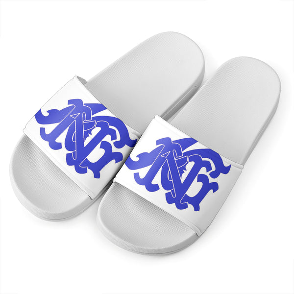 ANG Monogram Slides - White, Royal