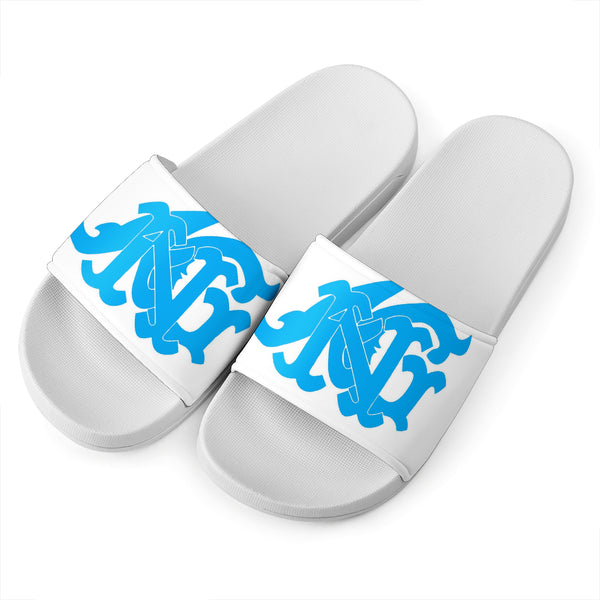 ANG Monogram Slides - White, Teal