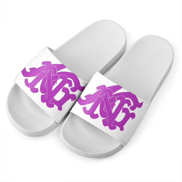 ANG Monogram Slides - White, Purple