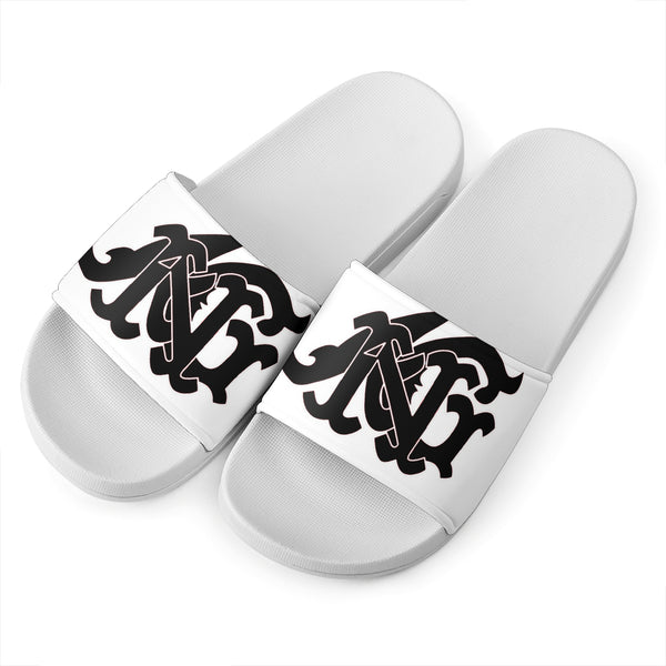 ANG Monogram Slides - White, Black