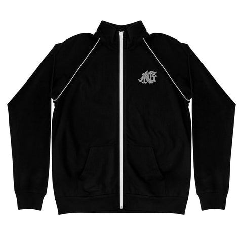 Alota Note$ Garmentry 'ANG' Monogram Embroidered Piped Fleece Jacket