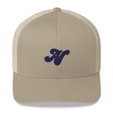 Alota Note$ Blue 'AN' Lettermark Trucker Hat