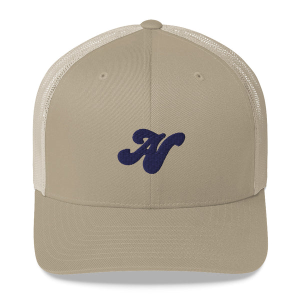 Alota Note$ Blue 'AN' Lettermark Trucker Hat