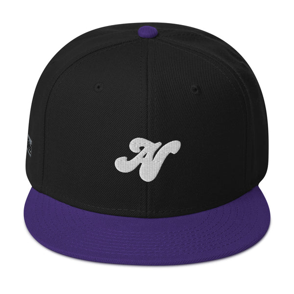 Alota Note$ Silver 'AN' Lettermark Snapback Hat