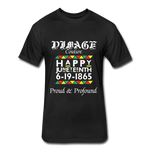 D'IMAG'E Couture Men's Happy Juneteenth Fitted Cotton/Poly T-Shirt by Next Level - black