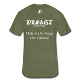 D'IMAG'E Couture Men's Happy Juneteenth Fitted Cotton/Poly T-Shirt by Next Level - heather military green