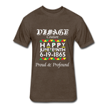 D'IMAG'E Couture Men's Happy Juneteenth Fitted Cotton/Poly T-Shirt by Next Level - heather espresso