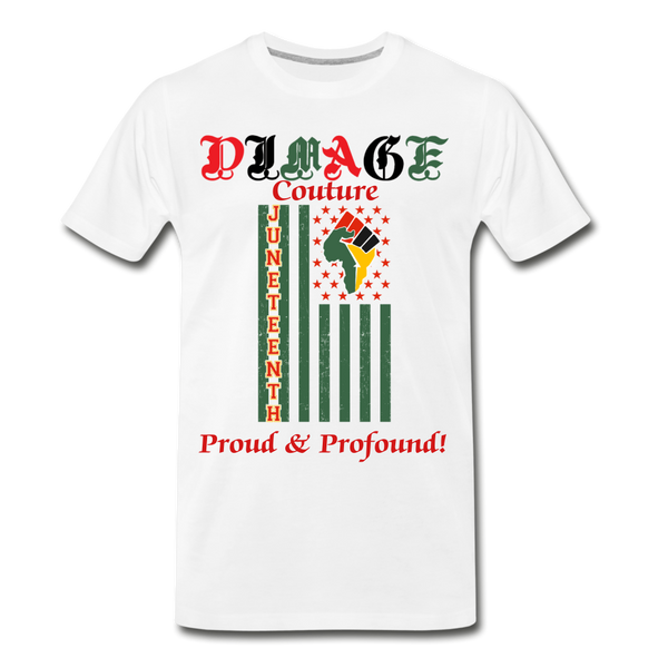 D'IMAG'E Couture Juneteenth Men's Premium T-Shirt - white