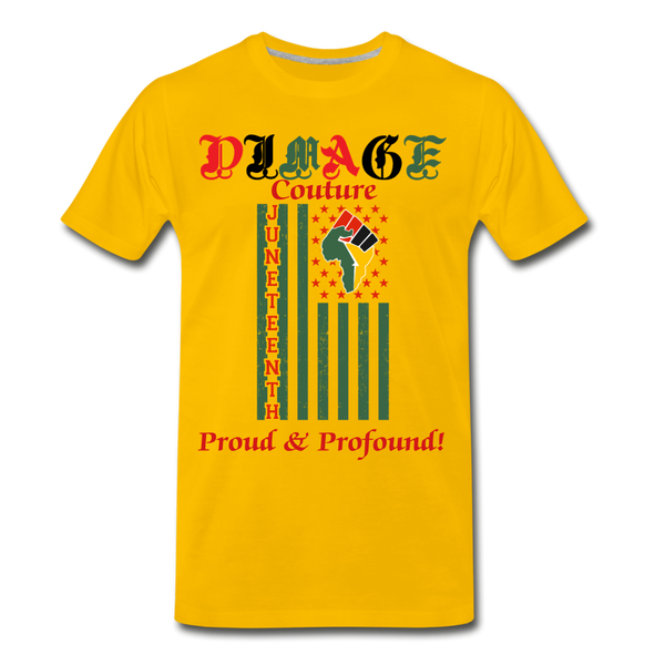 D'IMAG'E Couture Juneteenth Men's Premium T-Shirt - sun yellow