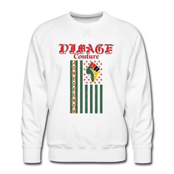 D'IMAG'E Couture JUNETEENTH Men’s Premium Sweatshirt - white