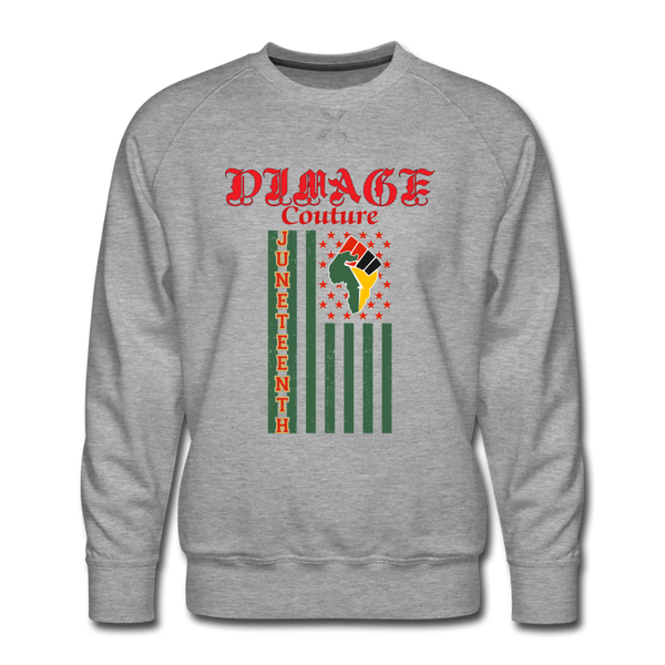 D'IMAG'E Couture JUNETEENTH Men’s Premium Sweatshirt - heather gray