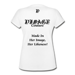 D'IMAG'E Femme Queen Mother Women's V-Neck T-Shirt - white