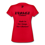 D'IMAG'E Femme Queen Mother Women's V-Neck T-Shirt - red