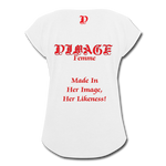 D'IMAG'E Femme Juneteenth Women's Roll Cuff T-Shirt - white