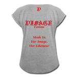 D'IMAG'E Femme Juneteenth Women's Roll Cuff T-Shirt - heather gray