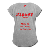 D'IMAG'E Femme Juneteenth Women's Roll Cuff T-Shirt - heather gray