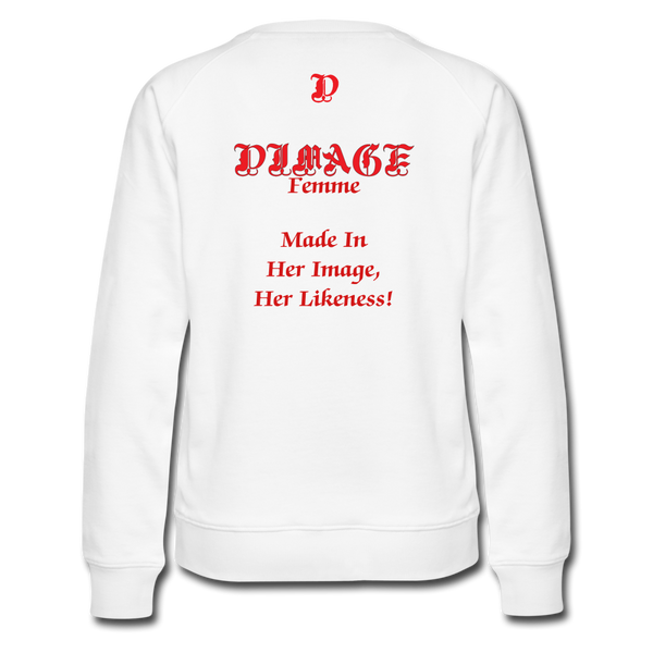 D'IMAG'E Femme Juneteenth Women’s Premium Sweatshirt - white