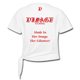 D'IMAG'E Femme African Drip Twist T-Shirt - white