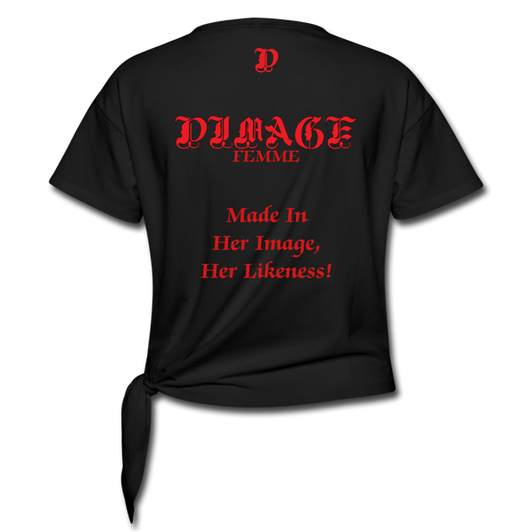 D'IMAG'E Femme African Drip Twist T-Shirt - black