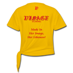 D'IMAG'E Femme African Drip Twist T-Shirt - sun yellow